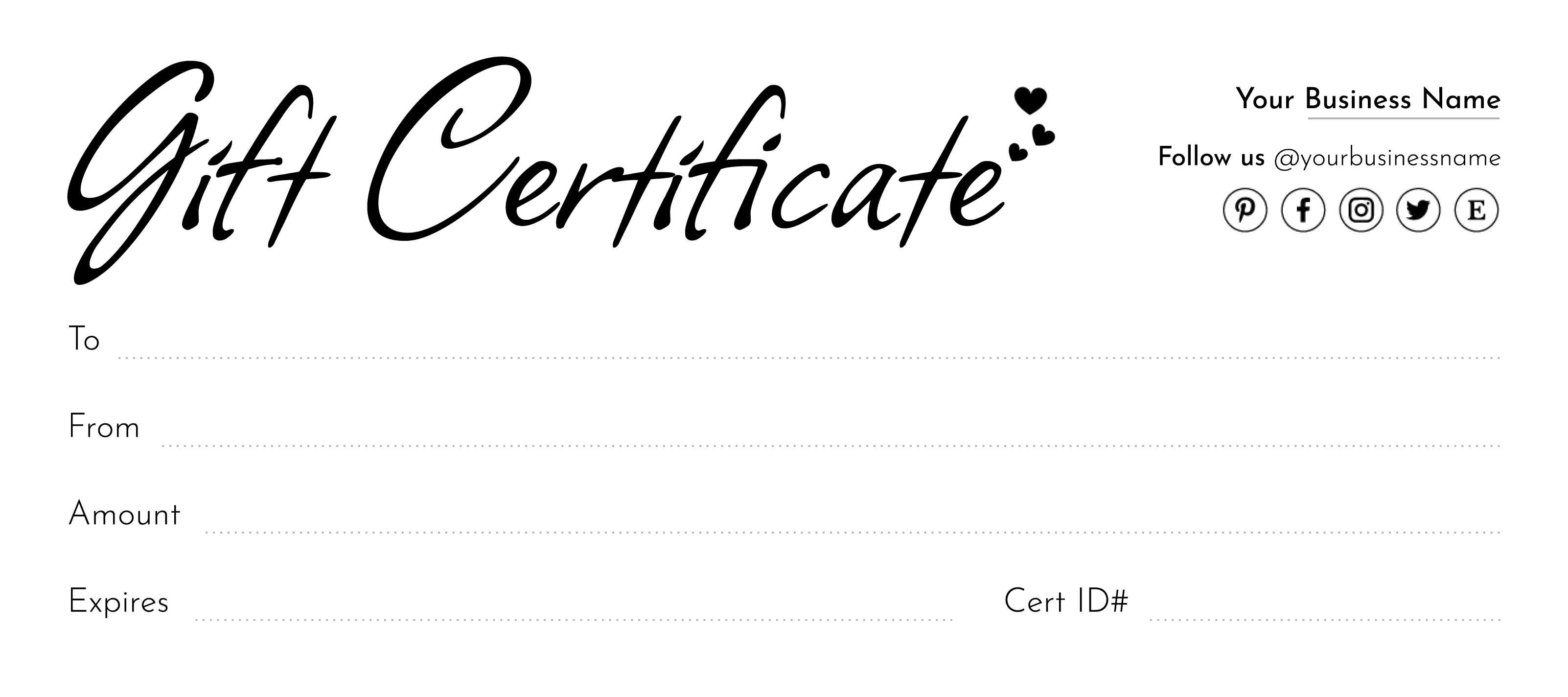printable blank gift certificate free google docs template - gdoc.io